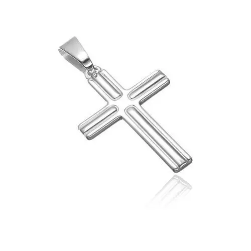 Wisiorek ze srebra 925- krzyż z wrębami na ramionach, X36.13