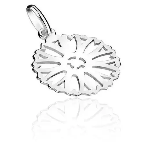 Biżuteria e-shop Wisiorek ze srebra 925 - kwiat w kole z karbowanymi brzegami
