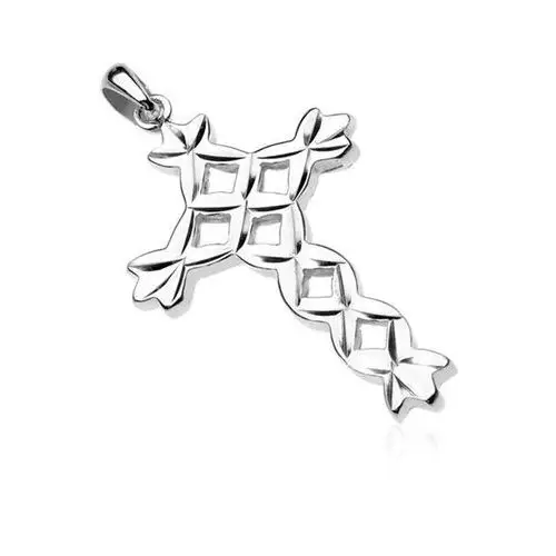 Biżuteria e-shop Wisiorek ze srebra 925 - lśniący pleciony krzyż