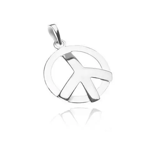 Biżuteria e-shop Wisiorek ze srebra 925 - lśniący wypukły symbol pokoju