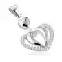 Biżuteria e-shop Wisiorek ze srebra 925, podwójny kontur serca, pasy przezroczystych cyrkonii Sklep