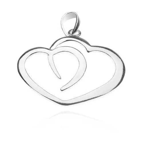 Wisiorek ze srebra 925 - zarys dwóch serc Biżuteria e-shop