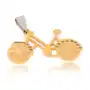 Wisiorek ze stali chirurgicznej - rower w złotym kolorze, przezroczyste cyrkonie Biżuteria e-shop Sklep