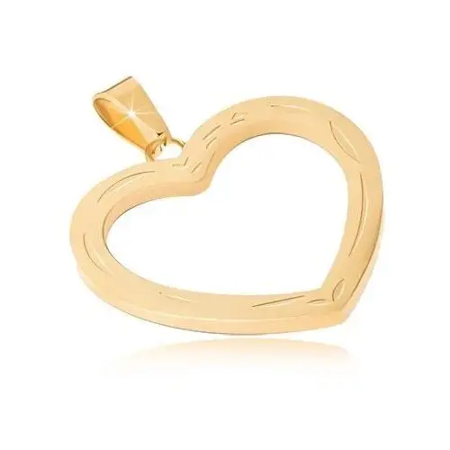Biżuteria e-shop Wisiorek ze stali chirurgicznej w złotym kolorze, grawerowany zarys serca