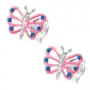 Biżuteria e-shop Wkręty, srebro 925, motylek z różowymi skrzydłami, wycięcia Sklep