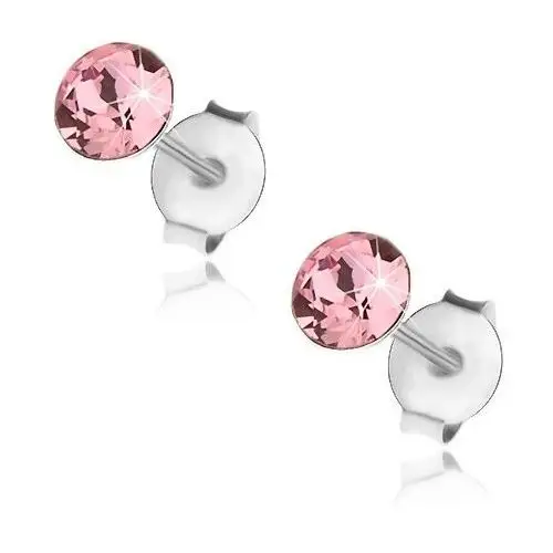 Biżuteria e-shop Wkręty, srebro 925, swarovski kryształek różowego koloru, 4 mm