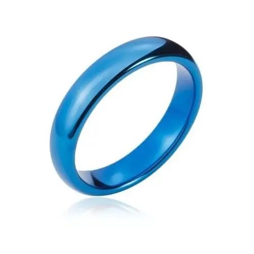 Wolframowa obrączka o zaokrąglonych brzegach, ciemnoniebieska, 4 mm - rozmiar: 64 Biżuteria e-shop
