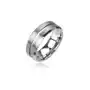 Biżuteria e-shop Wolframowa obrączka - szlifowany pierścionek srebrny - rozmiar: 67 Sklep
