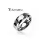 Biżuteria e-shop Wolframowy pierścionek fasetowany - wysoki połysk z geometrycznym wzorem - rozmiar: 59 Sklep