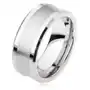 Biżuteria e-shop Wolframowy pierścionek srebrnego koloru, matowy środkowy pas, lśniące krawędzie - rozmiar: 67 Sklep