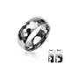 Wolframowy pierścionek srebrnego koloru, wyszlifowane lśniące sześciokąty, 6 mm - rozmiar: 62 Biżuteria e-shop Sklep