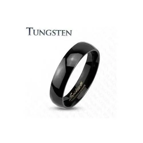 Biżuteria e-shop Wolframowy pierścionek w czarnym odcieniu, gładka powierzchnia o lustrzanym połysku, 4 mm - rozmiar: 67