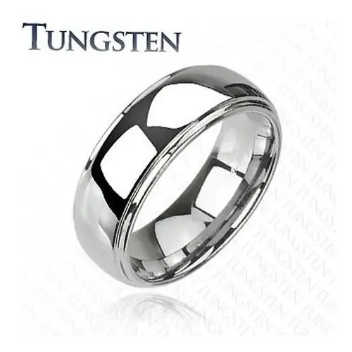 Biżuteria e-shop Wolframowy pierścionek z podwyższonym środkiem, lustrzany połysk, 8 mm - rozmiar: 49