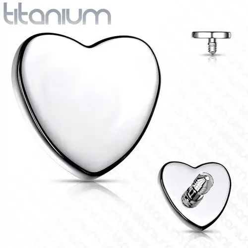 Wymienna główka do implantu z tytanu, serce 3 mm, kolor srebrny, grubość 1,2 mm Biżuteria e-shop