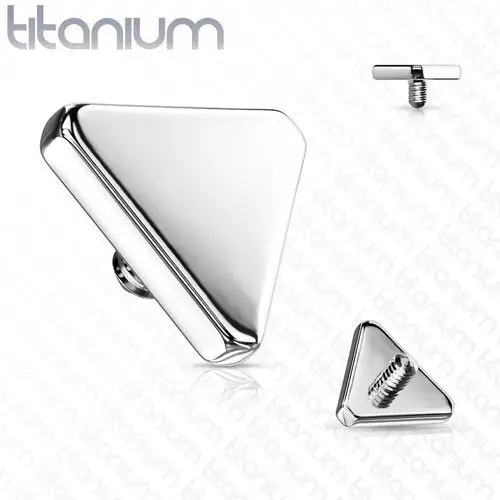 Biżuteria e-shop Wymienna główka do implantu z tytanu, trójkąt, kolor srebrny, matowa powierzchnia - grubość x rozmiar główki: 1,2 mm x 3 mm