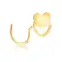 Zagięty piercing do nosa z żółtego 14k złota - serduszko i zarys serca Biżuteria e-shop Sklep