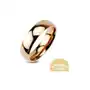 Biżuteria e-shop Zaoblona lśniąca metalowa obrączka w złoto-różowym kolorze - rozmiar: 51 Sklep