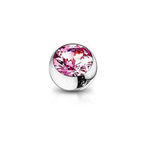 Biżuteria e-shop Zapasowa stalowa kulka do piercingu z gwintem - różowa cyrkonia, 3 mm, zestaw 10 szt - średnica: 3 mm