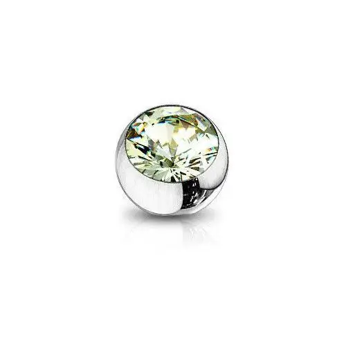 Biżuteria e-shop Zapasowa stalowa kulka do piercingu z gwintem - zielona cyrkonia, różne rozmiary, zestaw 10 szt. - średnica: 3 mm