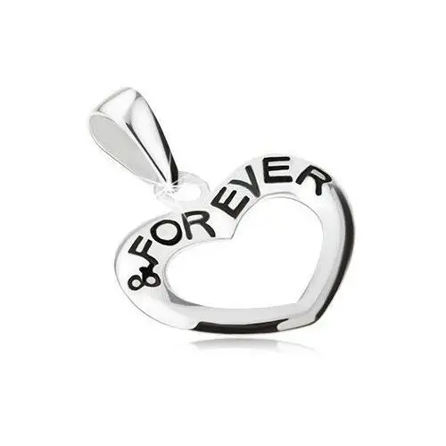 Biżuteria e-shop Zarys serca, napis "& forever", wisiorek ze srebra 925