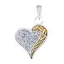 Biżuteria e-shop Zawieszka serce ze srebra 925 z cyrkoniami i złotą spiralą Sklep