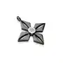 Biżuteria e-shop Zawieszka z czarnej stali chirurgicznej - kwiat z błyszczącą bezbarwną cyrkonią Sklep