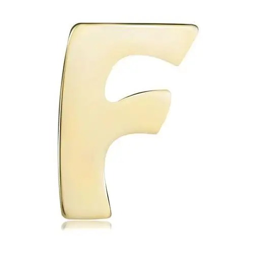 Zawieszka z żółtego 14k złota, drukowana litera f, lustrzany połysk Biżuteria e-shop