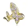 Biżuteria e-shop Zawieszka z żółtego 14k złota - dwa motyle - gładki i wyłożony cyrkoniami Sklep