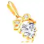 Biżuteria e-shop Zawieszka z żółtego 14k złota - przezroczyste cyrkoniowe serduszko z kokardką Sklep