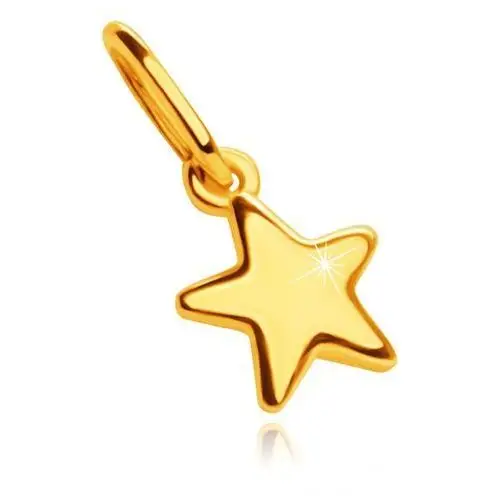 Zawieszka z żółtego 9K złota - lśniąca pięcioramienna gwiazda, 5 mm