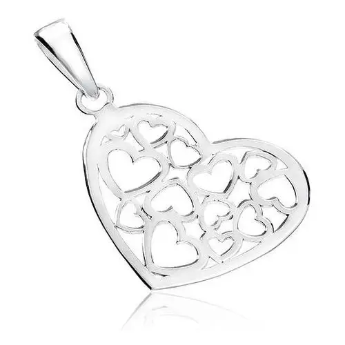 Biżuteria e-shop Zawieszka ze srebra 925 - błyszczące serce z wyciętym wzorem