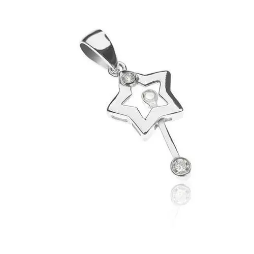 Biżuteria e-shop Zawieszka ze srebra 925 - gwiazda z ruchomą różdżką z cyrkoniami
