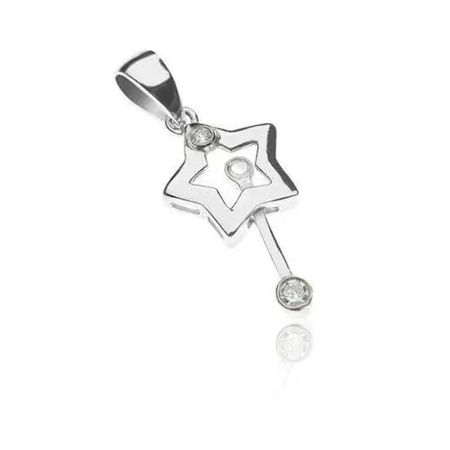 Biżuteria e-shop Zawieszka ze srebra 925 - gwiazda z ruchomą różdżką z cyrkoniami
