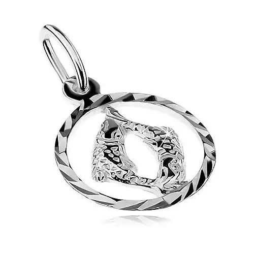 Zawieszka ze srebra 925 - koło ze znakiem zodiaku - ryby Biżuteria e-shop