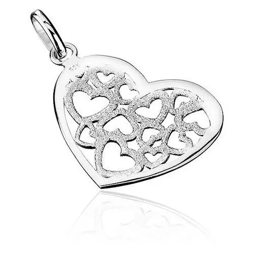 Biżuteria e-shop Zawieszka ze srebra 925 - piaskowane ażurowe serce