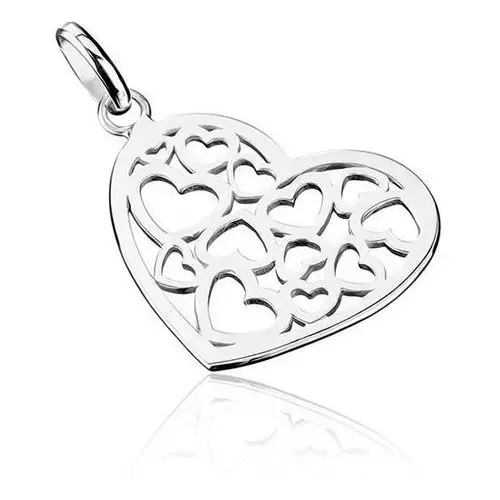 Biżuteria e-shop Zawieszka ze srebra 925 - serce z wycięciami