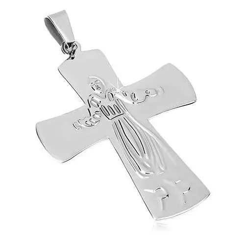 Zawieszka ze stali chirurgicznej jezus na krzyżu, srebrny kolor Biżuteria e-shop