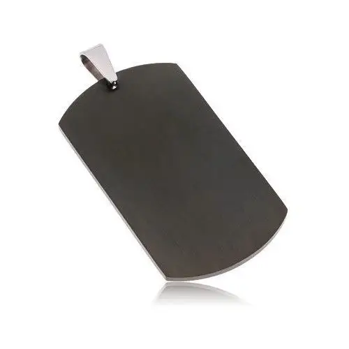 Biżuteria e-shop Zawieszka ze stali chirurgicznej - matowa czarna płytka bez wzoru