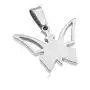 Biżuteria e-shop Zawieszka ze stali chirurgicznej srebrnego koloru, motylek z wycięciami na skrzydłach Sklep