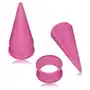 Biżuteria e-shop Zestaw piercingów do ucha - tunel plug lub tunel i taper, różowy kolor, stożek - szerokość: 16 mm Sklep
