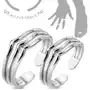 Biżuteria e-shop Zestaw pierścionków na rękę lub nogę, srebrny kolor, trzy linie ze szpicem - veľkosti prsteňov: 52 a 45 Sklep