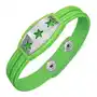 Zielona gumowa bransoletka - gwiazdy na wstawce, klucz grecki, AA35.12 Sklep