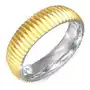 Złocisty karbowany stalowy pierścionek - rozmiar: 59 Biżuteria e-shop Sklep