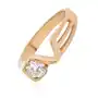 Biżuteria e-shop Złocisty pierścionek ze stali z przeźroczystą cyrkonią, love - rozmiar: 58 Sklep