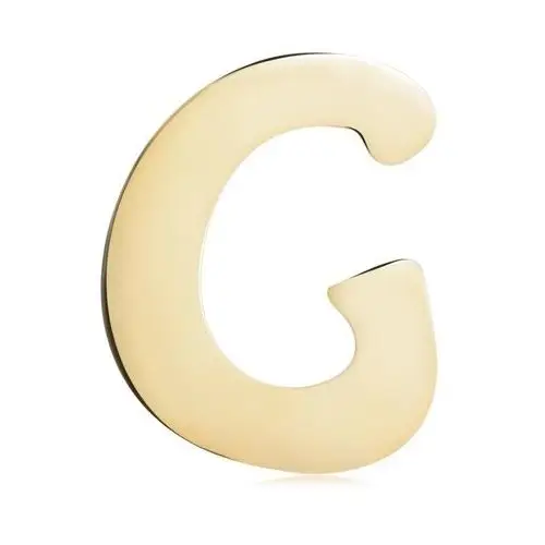 Złota 14K zawieszka 585 - lśniąca i gładka powierzchnia, drukowana litera G