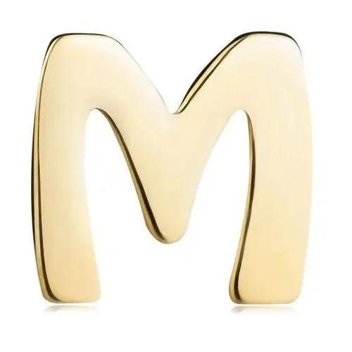 Biżuteria e-shop Złota 14k zawieszka o lśniącej i gładkiej powierzchni, drukowana litera m