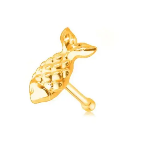 Złoty 9K piercing do nosa - ryba z łuskami i ogonem, S2GG229.14