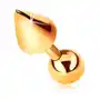 Złoty 9k piercing - lśniący prosty pręt z kuleczką i stożkiem, 5 mm Biżuteria e-shop Sklep
