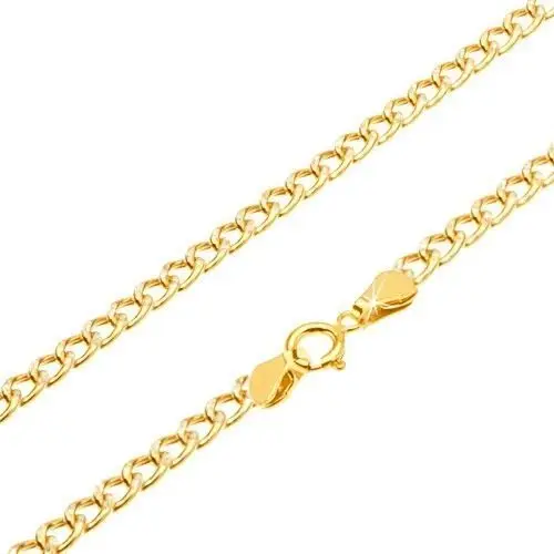 Złoty łańcuszek 585 - wyrównane owalne grubsze ogniwa, rowki, 500 mm Biżuteria e-shop