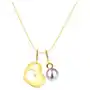 Złoty naszyjnik 375 - sylwetka serca z wycięciem na środku, okrągła biała perła Biżuteria e-shop Sklep